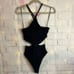 ZARA CUTOUT RIBBED BLACK SLEEVELESS BODYSUIT NEW LARGE