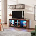 NEW Modern TV Stand with LED Lights for TVs up to 65 inch with Glass Shelves