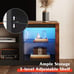 NEW Modern TV Stand with LED Lights for TVs up to 65 inch with Glass Shelves