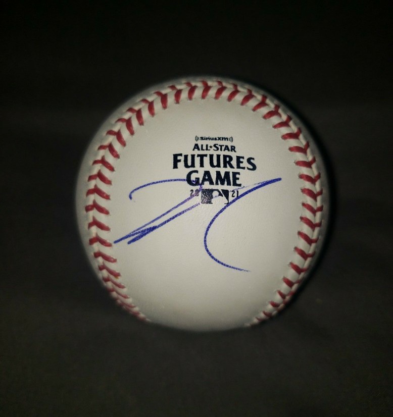 Jeter Downs signed 2021 Futures Game baseball YANKEES