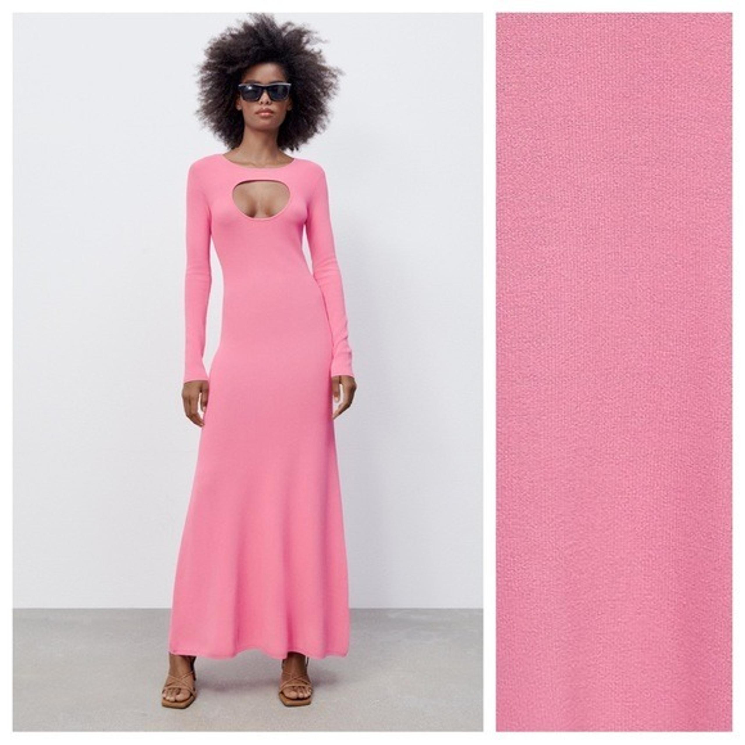 NWT. Zara Pink Cut Out Knit Maxi Dress. Size M.