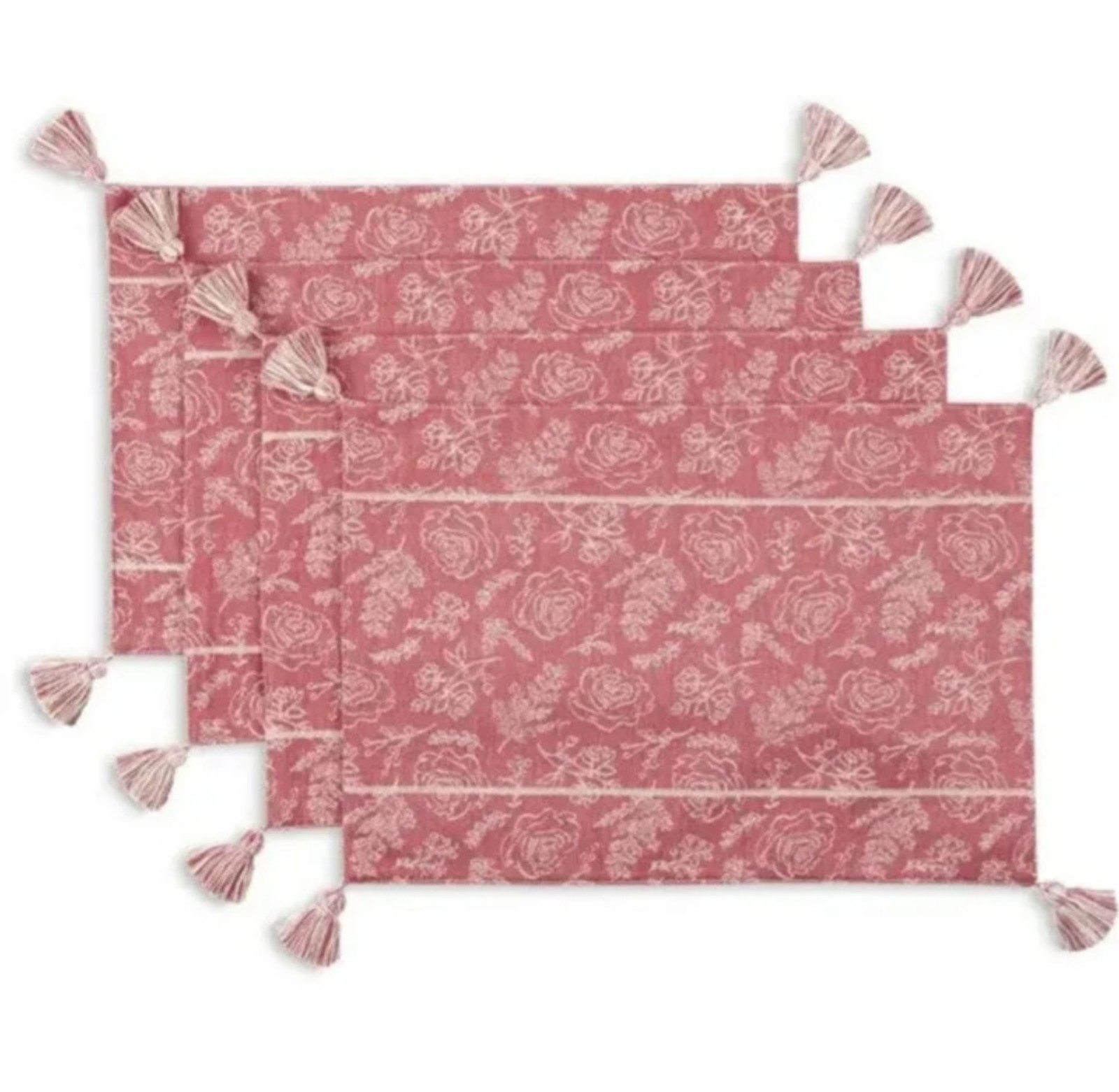 Pioneer Woman Woven Rose Tassel Placemat Rare Find Table Home Decor NEW TAGS