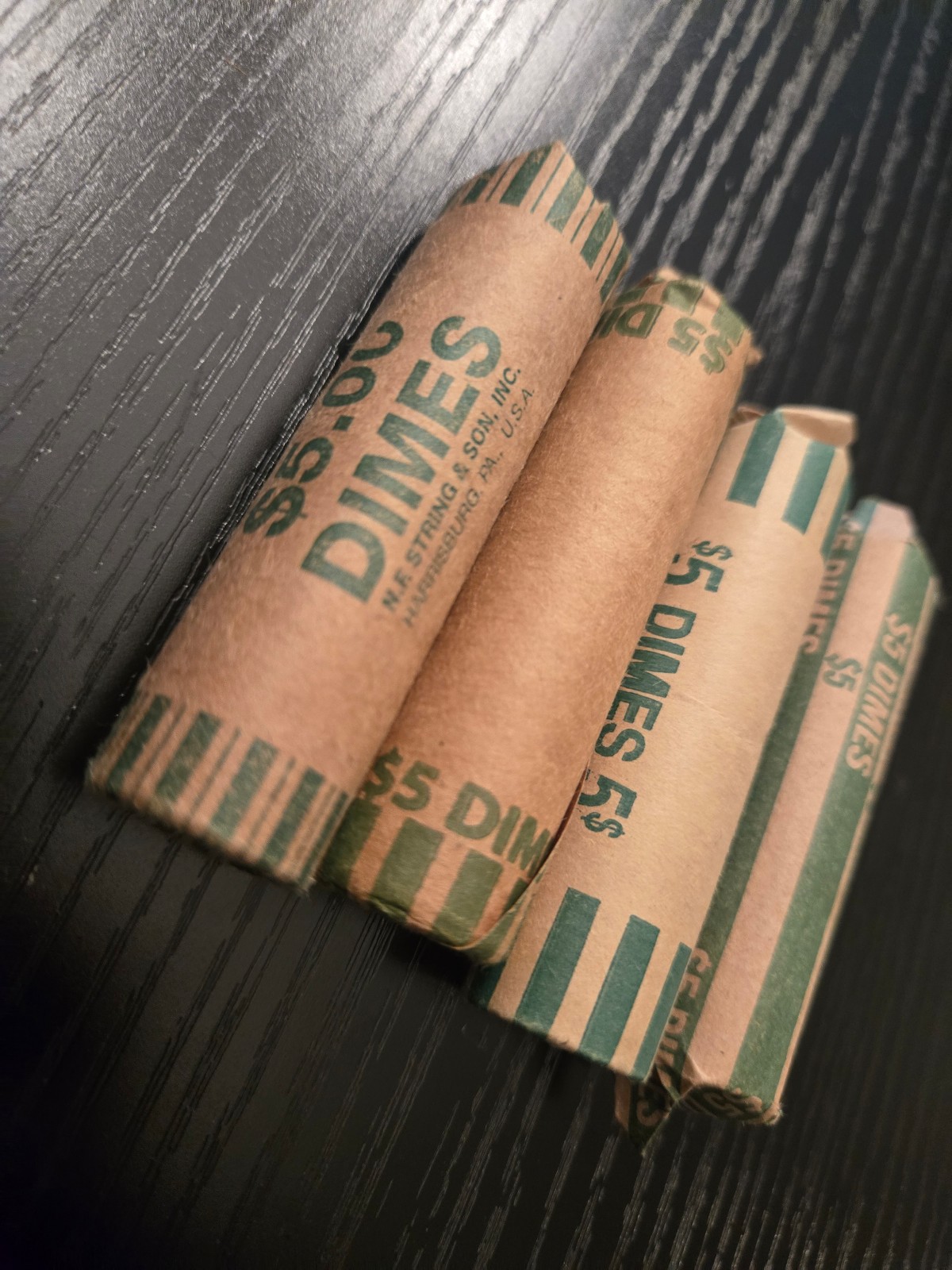 4 Dime Rolls Unsearched Unopened bank roll