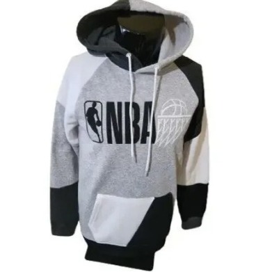 NBA Basketball Hoodie Sweatshirt Mens Medium Black White Pull Over