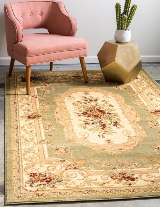 7' x 10' New Rug 23510 area rug green brand new home decor flooring classic