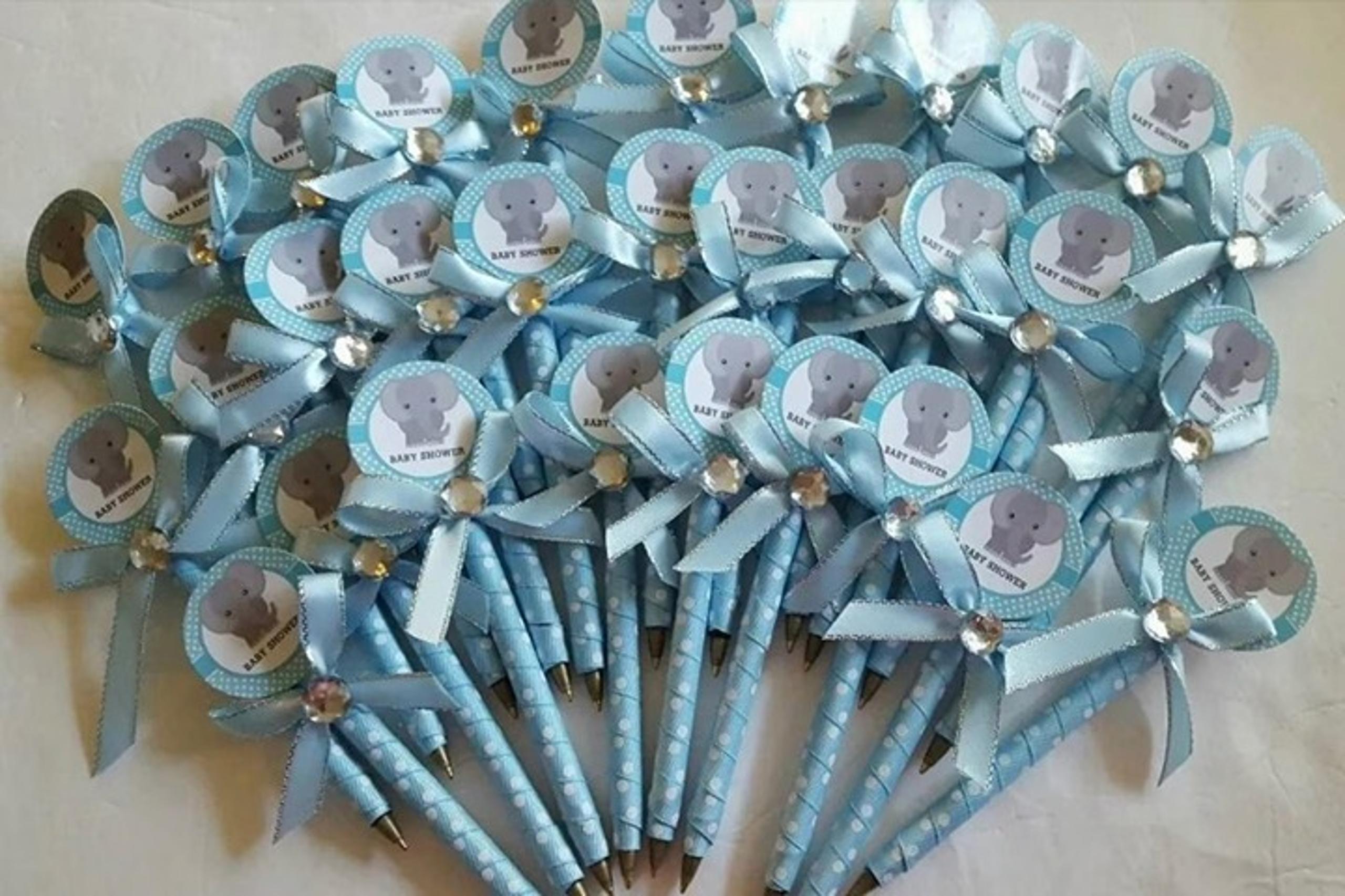 Baby Shower Baby Elephant pen Favors for Boy (24 pcs)