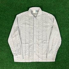 Kith Cotton Eyelet Boxy Collared Overshirt Light Indigo Size Small