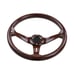 NEW JDM UNIVERSAL 350MM DARK WOOD STYLE Acrylic Deep Dish 6 Holes Steering Wheel