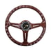 NEW JDM UNIVERSAL 350MM DARK WOOD STYLE Acrylic Deep Dish 6 Holes Steering Wheel