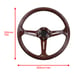 NEW JDM UNIVERSAL 350MM DARK WOOD STYLE Acrylic Deep Dish 6 Holes Steering Wheel