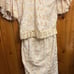 Custom Made 2-Piece Formal Skirt Suit, Beige with gold accents