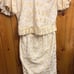 Custom Made 2-Piece Formal Skirt Suit, Beige with gold accents