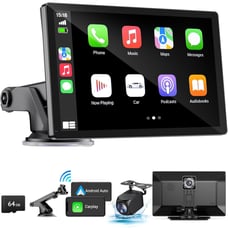 Wireless Apple Carplay Screen for Car 4K Dash Cam, 9 Portable Apple Carplay