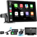 Wireless Apple Carplay Screen for Car 4K Dash Cam, 9 Portable Apple Carplay