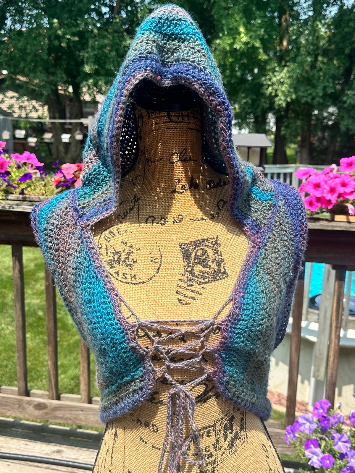 Hooded mandala hippy vest