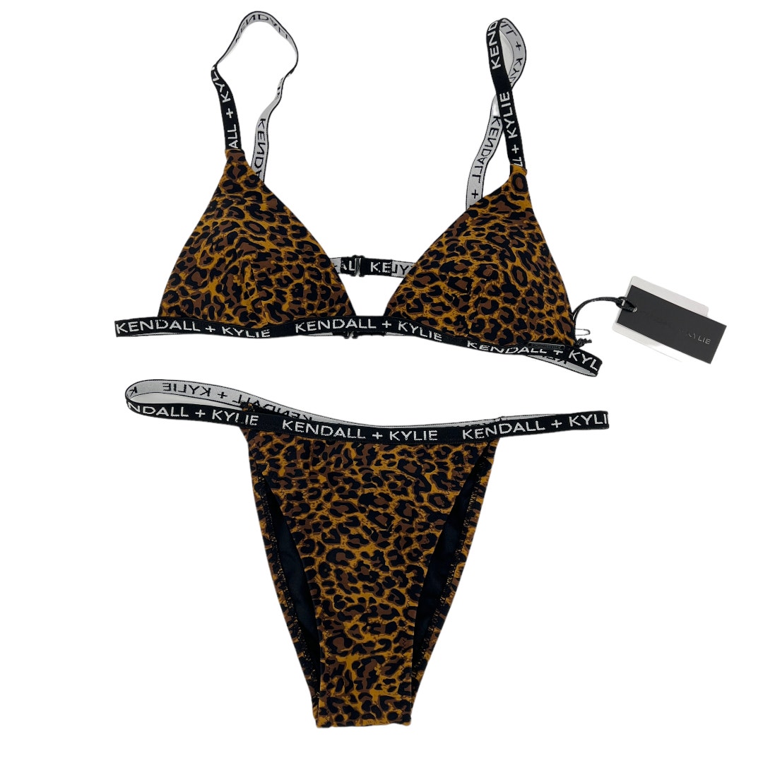 Kendall + Kylie Womens Leopard Print Bikini Set Two-Piece Swimwear Medium/Small