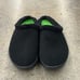 OOFOS OOcoozie Mule Cozy Black Slippers with Green Lining