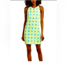 Sail To Sable STS Shift Dress Size Medium Sleeveless Yellow Lemon Green 2151748