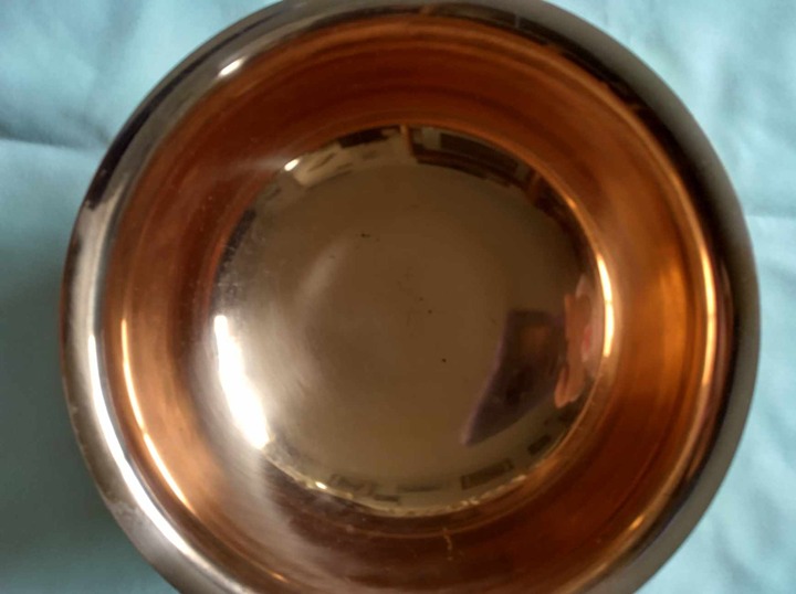 Vintage Coppercraft Guild Copper Pedestal Bowl Fruit with Label Taunton Mass