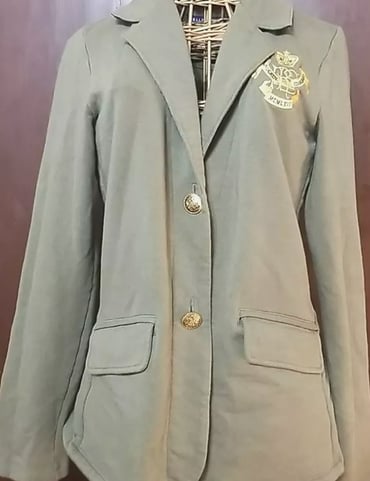 Ralph Lauren olive green military crest knit sweater jacket blazer cardigan