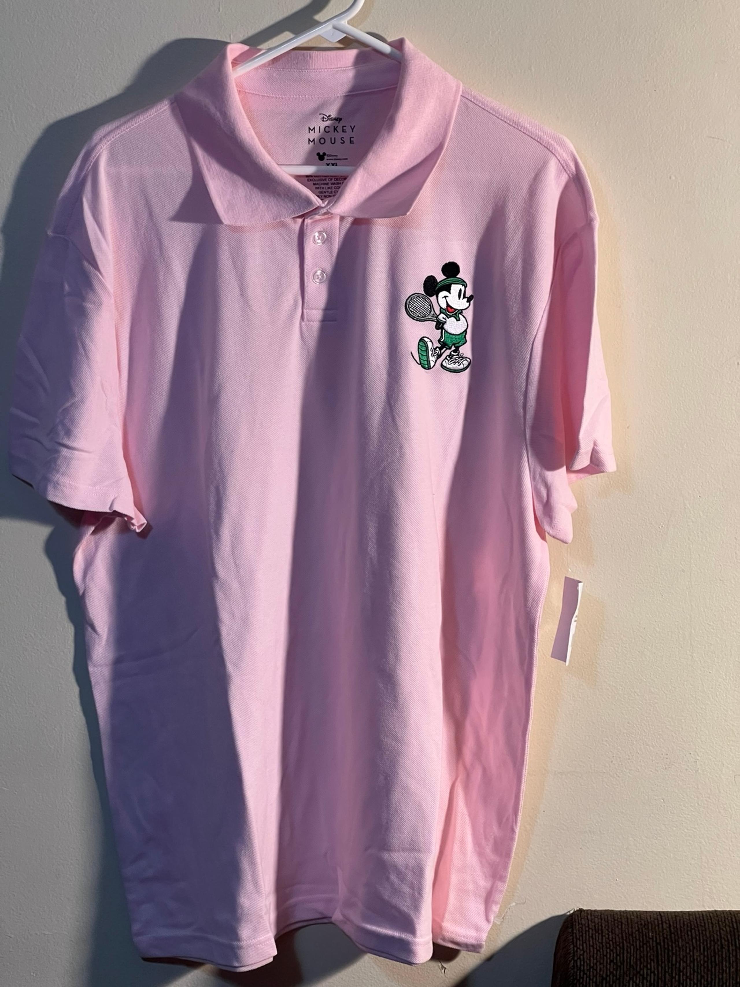 Disney Mickey Mouse Tennis Club Pink Short Sleeve Mens Size XXL Polo Shirt
NWT