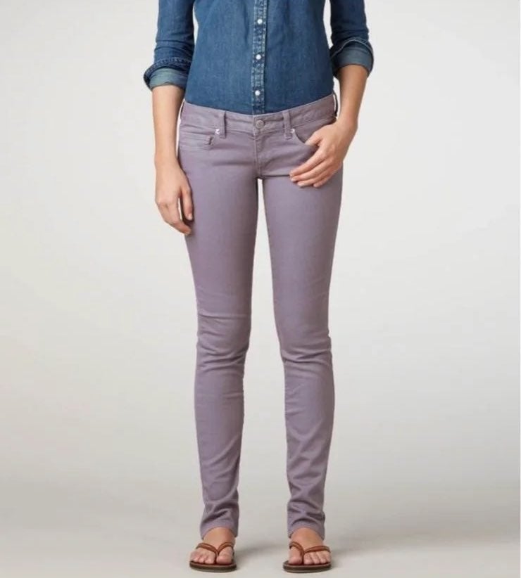AEO Dark Lilac Retro Low Rise Skinny Jeans