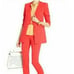 BCBGMAXAZRIA Andres Coral Red Collarless Plunge Blazer // XS