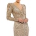 Mac Duggal NWT Gold Sequin Puff Sleeve Surplice Gown 5510 Size 6