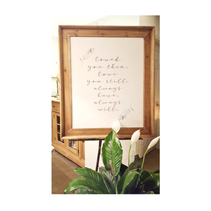 Large Wooden Frame with Loving phrase