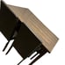 Dark Brown Wood Dining Table & Leather Chairs