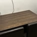 Dark Brown Wood Dining Table & Leather Chairs