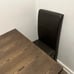 Dark Brown Wood Dining Table & Leather Chairs