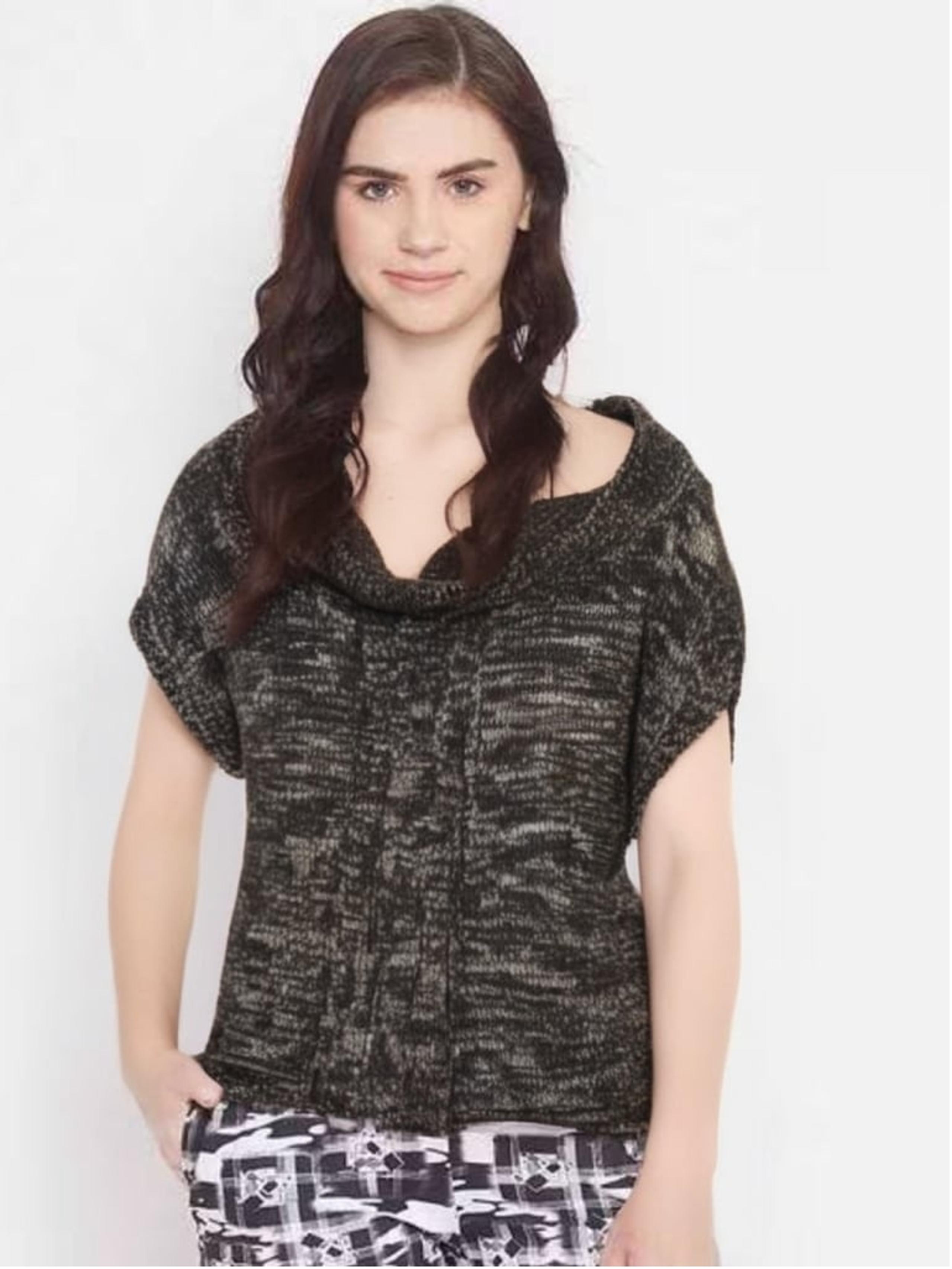 No Boundaries Black & White Women's Short Sleeve Sweater XL