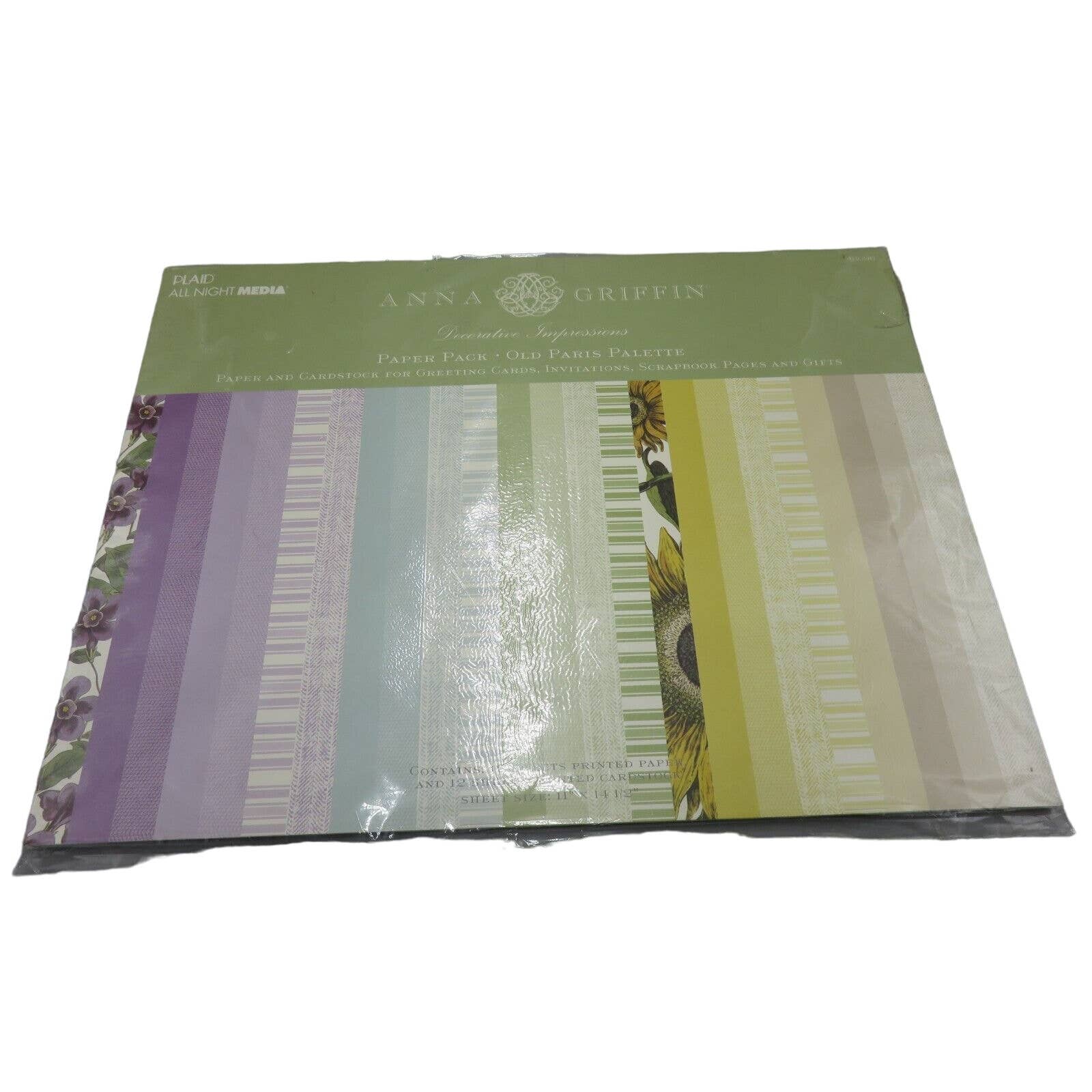 Anna Griffin Paper Cardstock Set 11x14.5 Old Paris Pallette Pack 24 Sheets
