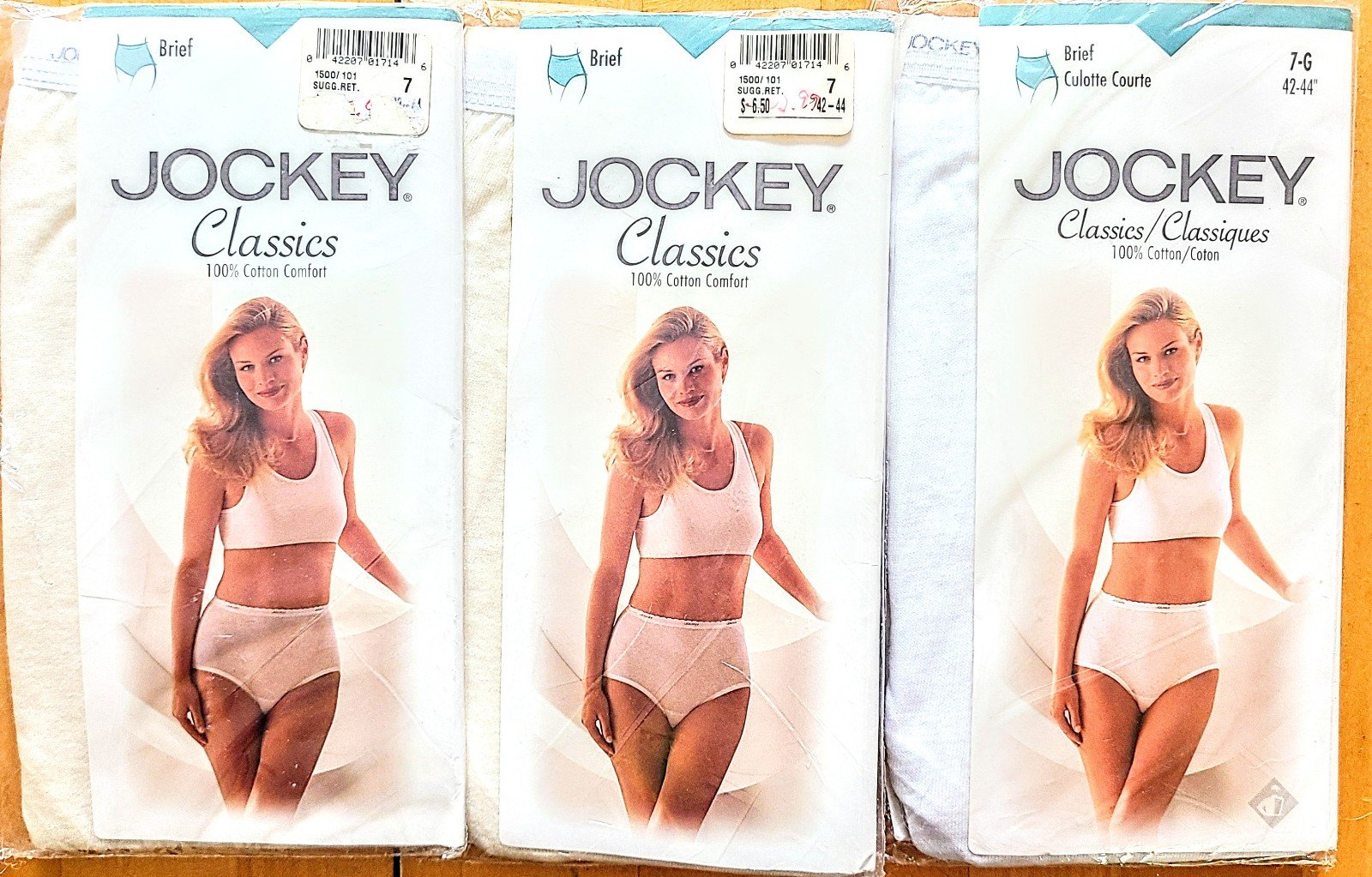 Vintage NEW Jockey Classics Brief Panties 2 Pair Size 7 42-44 90’s Made USA