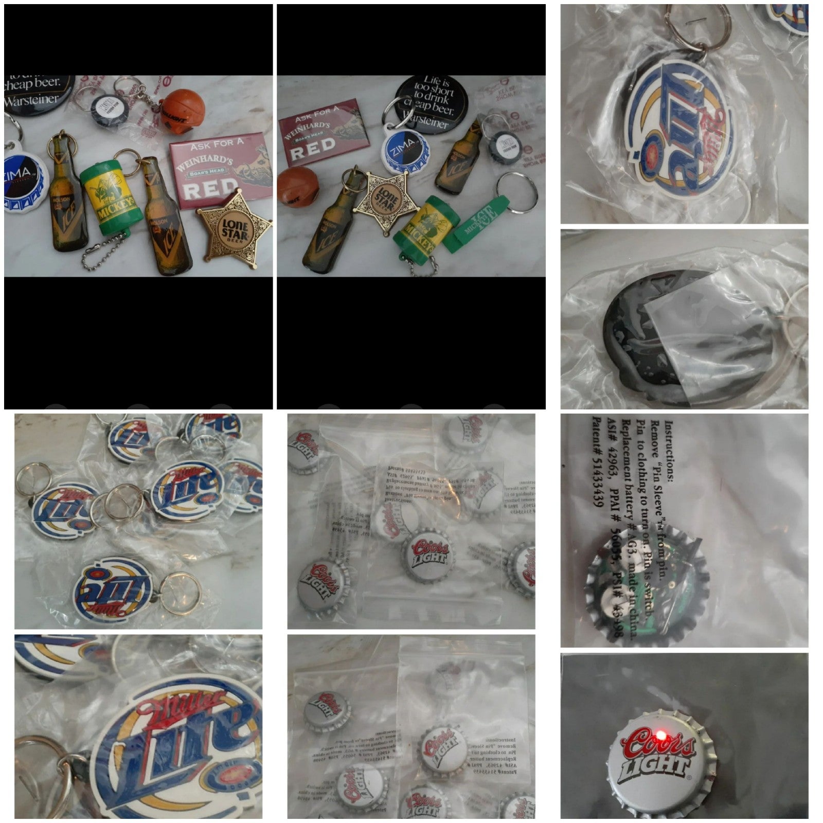 Vintage Mickey's Malt Liquor Green Hornet Led Keychain/Miller lite Bundle