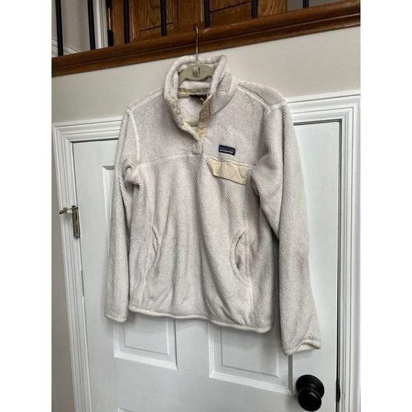 Patagonia Fleece Pullover Women's Re-Tool Snap-T White Ecru Cream M