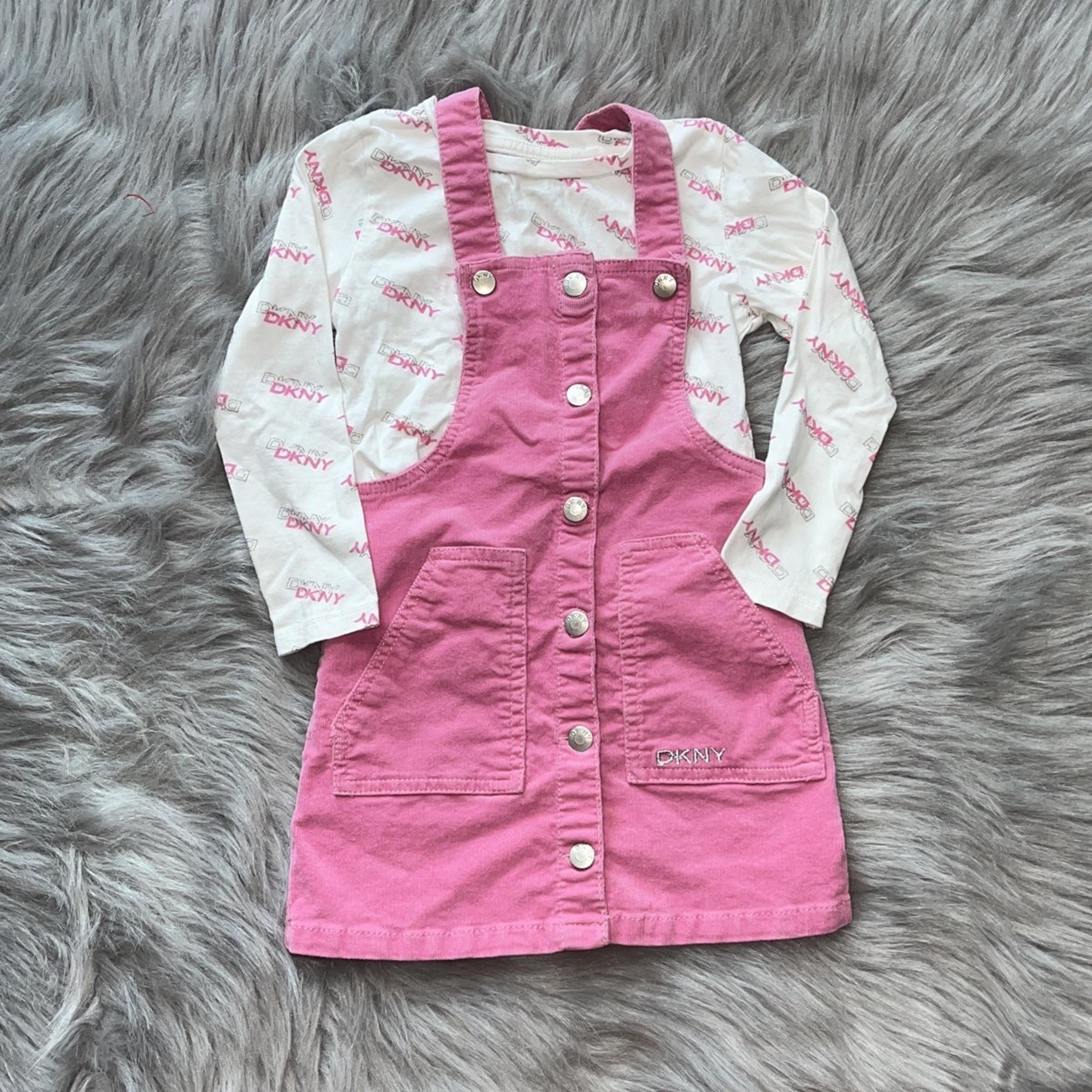 DKNY corduroy overall dress set sz4T