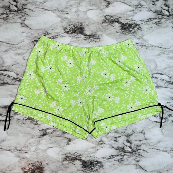 | Shorts Pajamas Floral Elastic Waist | Green | Womens | S