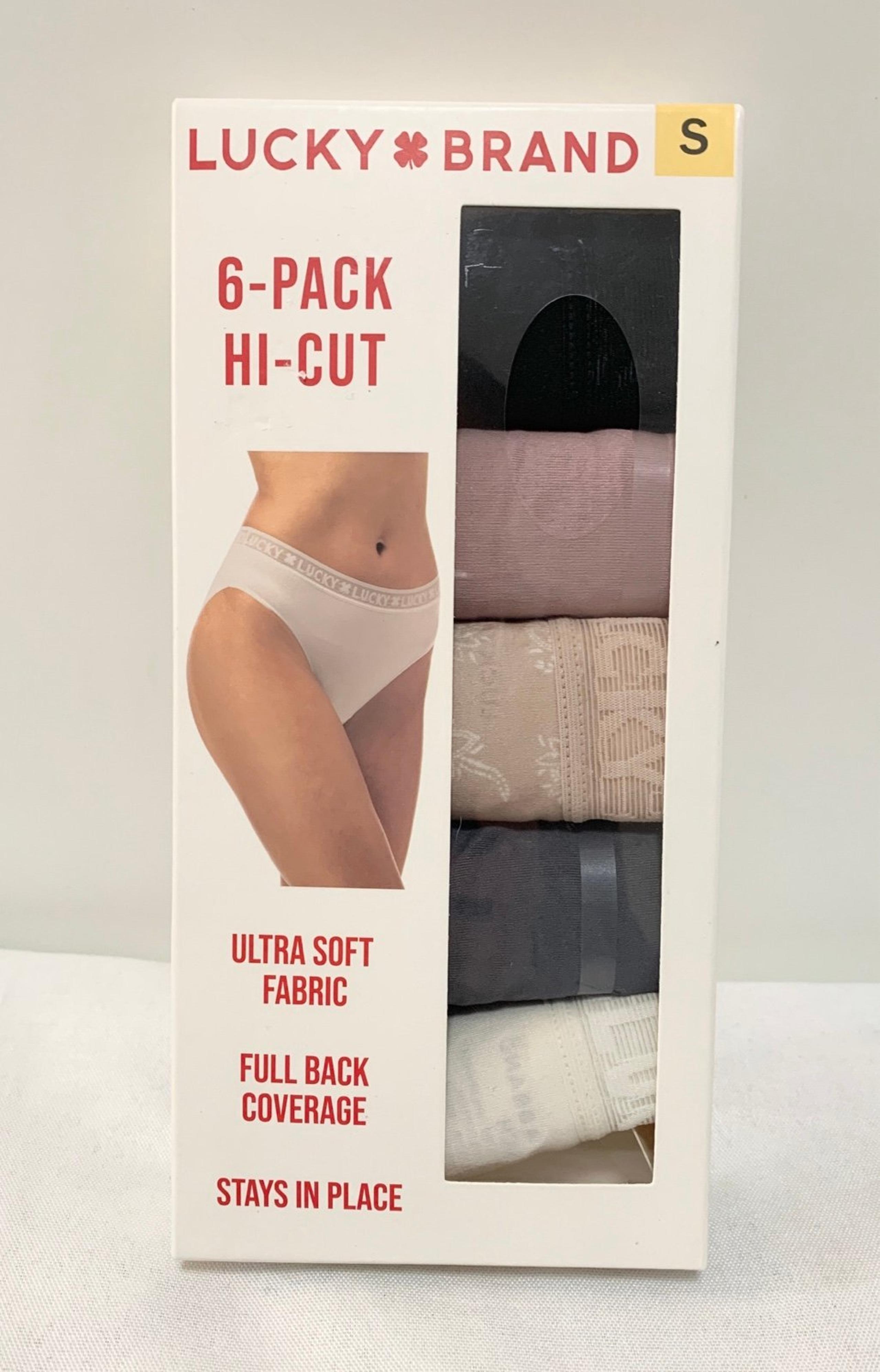 5 New Mix Lucky Brand Womens Underwear Panties size S Hi-Cut Soft Full Coverage