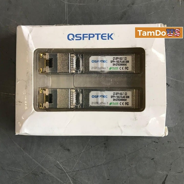 (Lot Of 2) Qsfptek Qt-sfp-10g-t Compatible Sfp+ 10G RJ45 30M Transceiver Module