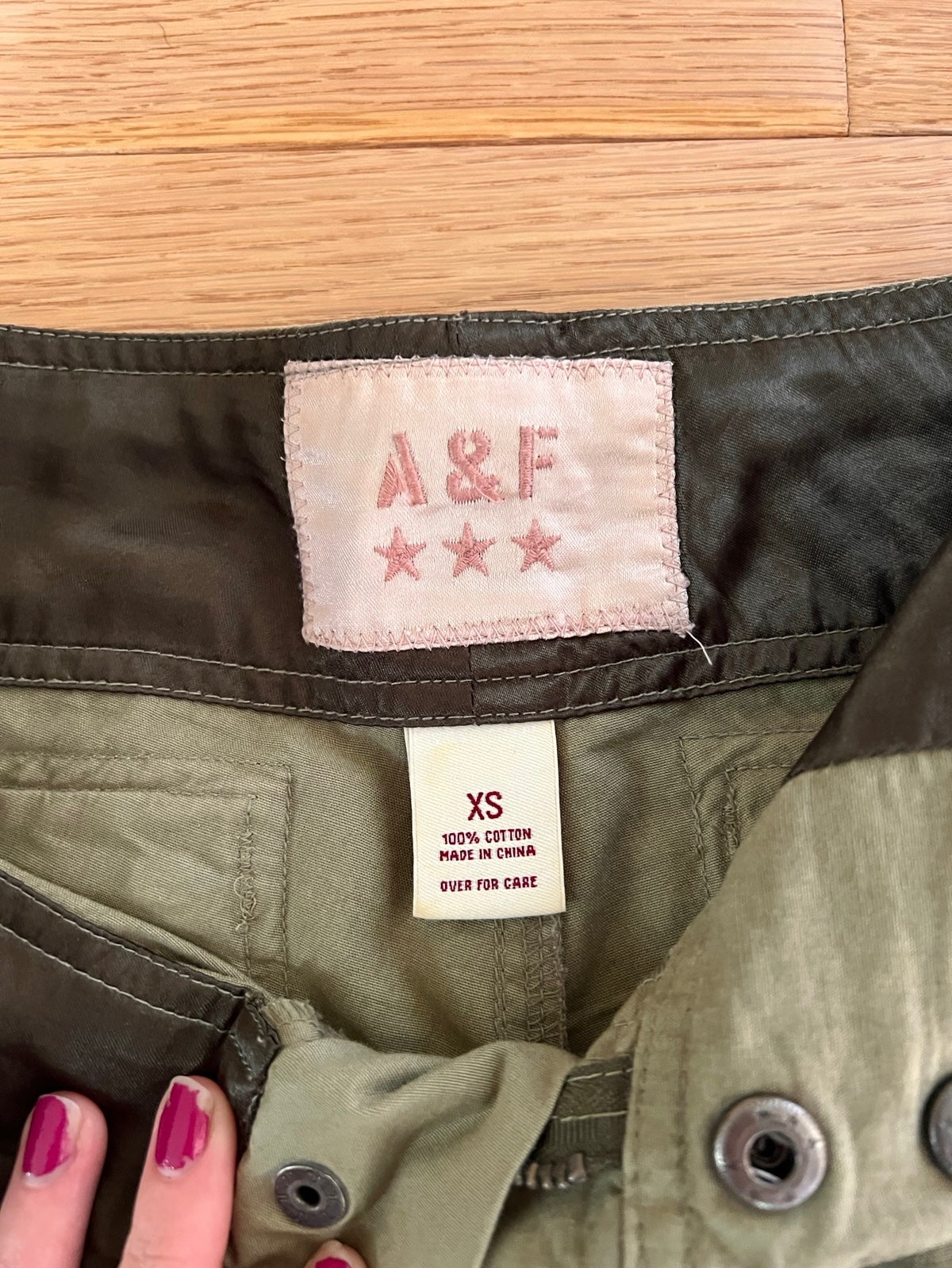 Abercrombie and fitch vintage green y2K adjustable cargo cutoff pants