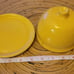 Yellow handmade pottery butter dish