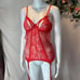 Seven'til Midnight Yours Till Tonight Chemise Set Red M REFFNB