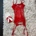 Seven'til Midnight Yours Till Tonight Chemise Set Red M REFFNB