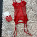 Seven'til Midnight Yours Till Tonight Chemise Set Red M REFFNB