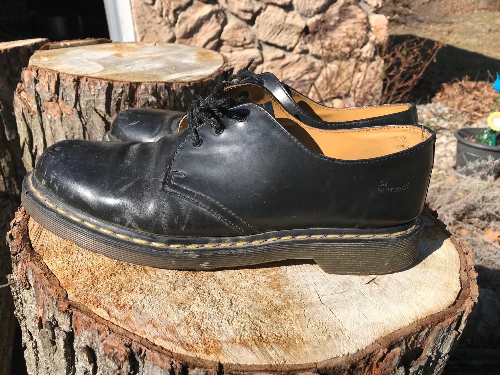 Dr. Martens The Original, Cushioned Soles, needs a polish and love, sturdy shoes