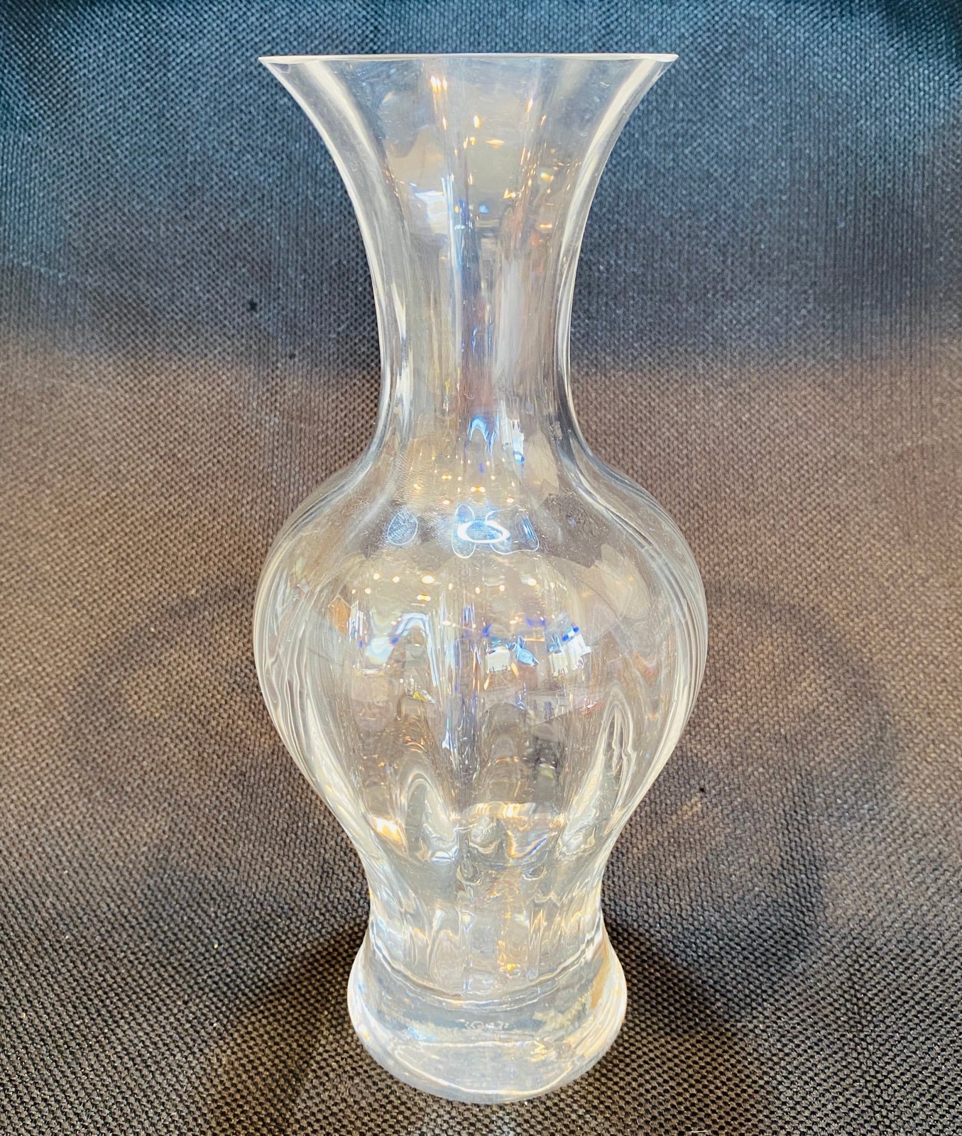 LENOX Clear Optic Crystal “OPTIKA” Glass Vase 10” Tall SIGNED
