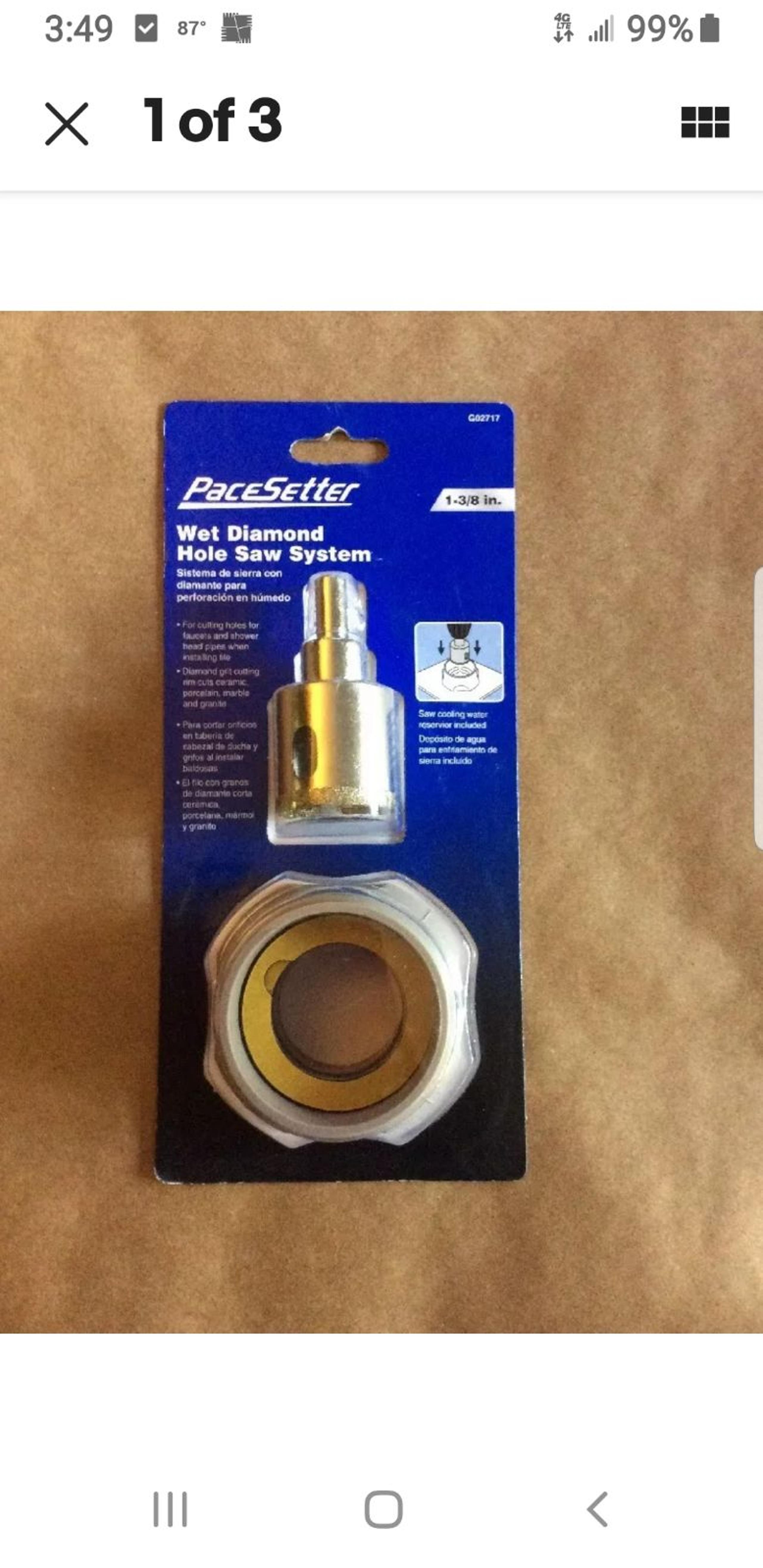 Wet diamond hole saw