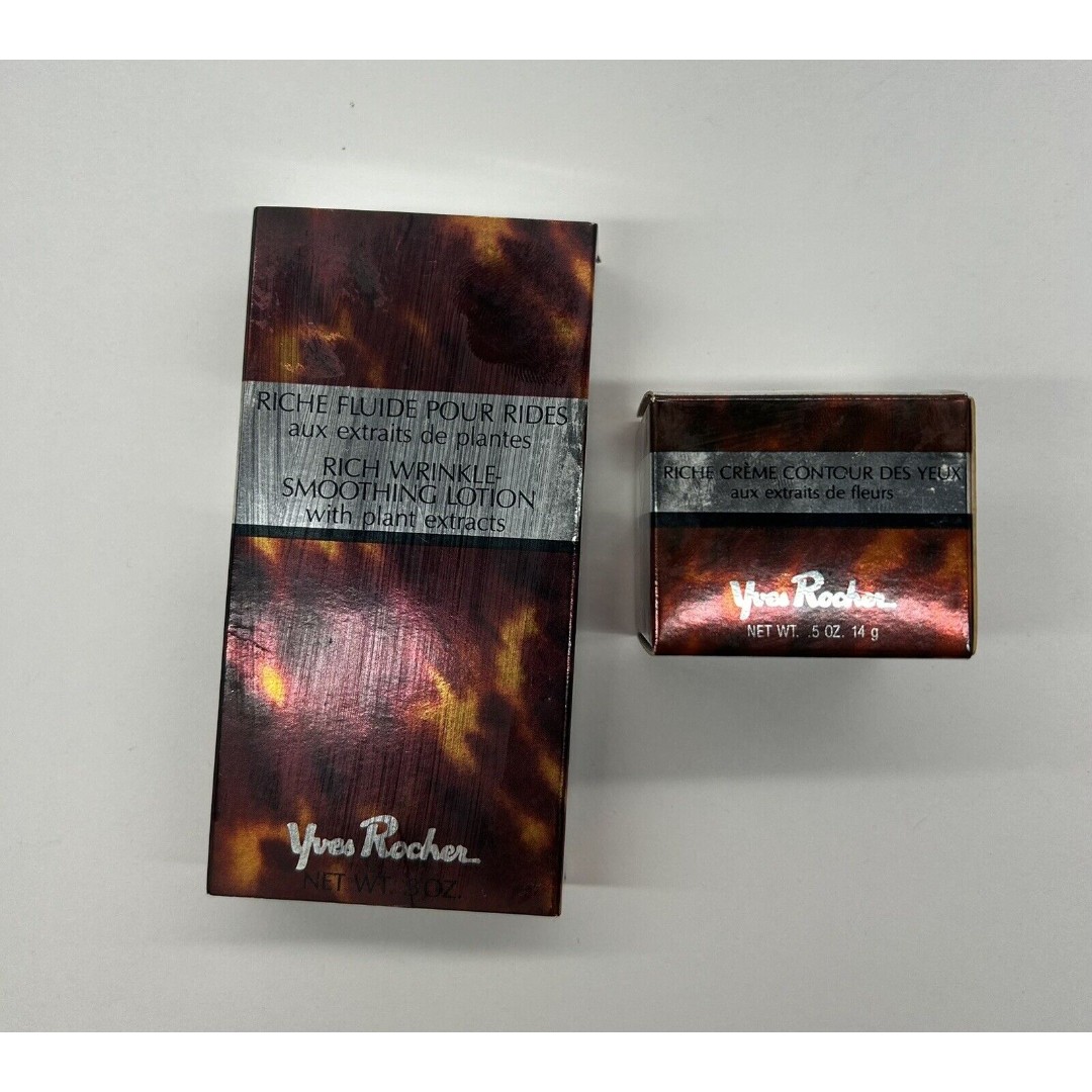 Lot of 2 Yves Rocher Rich Wrinkle Smoothing Lotion & Rich Eye Creme